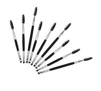 SEWACC Ensemble 9 Pinceaux à Sourcils Double Embout Bois Brosse Biseautée et Goupillon Poils Doux Précis Taille Multiple pour Maquillage Professionnel et Usage Quotidien