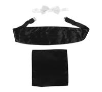 SEWACC Ensemble Ceinture de Smoking Homme Noir en Polyester pour Mariage | Trois Pièces Coordonnées, Style Noble, Entretien Facile, pour Banquets et Réunions Professionnelles, Groomsmen