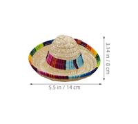 SEWACC Ensemble Chapeau Mexicain et Bandana pour Chien et Chat Mini Sombreros Tissés Confortables Bande Ajustable Foulard Triangulaire Coloré pour Fête Anniversaire et Déguisement