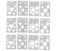 SEWACC Ensemble de 10 Lot de Moules Pochoirs Feutrine pour Modèles Forme de Cœur et Fleurs pour Feutrage à Aiguille DIY Kit de Gabarits Feutre pour Projets de Décoration et Broderie
