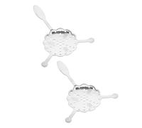 SEWACC Ensemble de 2 Cuillères à Absinthe en Acier Inoxydable Passoire Creuse Multifonction Filtre à Cocktail Cuillère à Infuseur Portable pour Bar et Usage Domestique Design 3