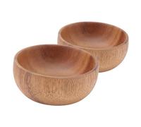 SEWACC Ensemble de 2 Saladiers en Bois d'Acacia 8X35 CM Bols de Service Polyvalents pour Salades et Fruits Plateaux Naturels Adaptés la Cuisine Maison et Restaurant