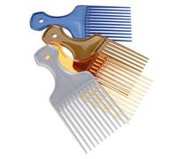SEWACC Ensemble de 4 Peignes à Dents Larges Multifonctions pour Coiffure Plaquée et Cheveux Bouclés, Finition Noire, Bleu Roi, Gris Argenté et Or, Outils de Coiffure Professionnels pour
