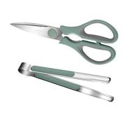SEWACC Ensemble de Ciseaux Multifonctionnels Vert en Acier Inoxydable 20Cr13 Pince Antidérapante pour Barbecue à Domicile et Dîner en Famille
