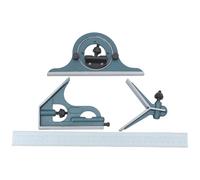 SEWACC Ensemble D'équerres Combinées Rapporteur Ajustable en Acier Carbone 12 Pouces et Règle de Mesure D'angle Finement Gravée pour Travail du Bois Industriel