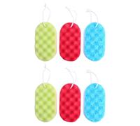 SEWACC Éponge de Bain Exfoliante 6pcs pour Adulte en Éponge D’algues et Filet, Gommage Corporel Rangement Facile pour Usage Quotidien et Voyage Couleur Aléatoire