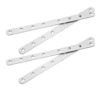 SEWACC Équerres Droites en Acier Inoxydable 245 X 2 X 03 CM - Lot de 4 Plaques de Support Métalliques Plates pour Réparation et Fixation de Meubles Support à Plaque Plate Robuste pour