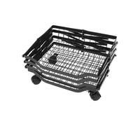 SEWACC Étagère Cuisine Pliable à Quatre Niveaux, Mobile roulettes Pivotantes, Structure Robuste en Acier Noir, Panier de Rangement pour Fruits et Légumes, Salon Cuisine, 1 Pièce