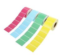 SEWACC Étiquettes Autocollantes Thermiques 4 Rouleaux Couleurs Assorties Rouge Jaune Vert Bleu Étiquettes de Prix Imperméables Résistantes à L’huile pour Bureau et Commerce