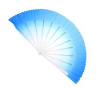 SEWACC Éventail Pliable de Danse Rétro 33 Branches 10 Cm Bleu Pliant en Bois Ancien Accessoire Spectacle Kung Fu Tai Chi Usage Quotidien