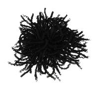 SEWACC Extensions de Cheveux Tressées au Crochet Courtes pour Hommes Fibres Synthétiques Soyeuses Couleur Noire 1B Coiffure Afro Dreadlocks Volumineuses Style Reggae et Street Dance