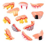 SEWACC Fake Dents 20Pcs Ugly Fake Halloween Vampire Teeth Dents Noueuses Dents Halloween Costume Favors Vampire Dent pour La Fête Masquerade Costume (Style Mixte)