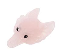 SEWACC Figurine Pendentif Tête De Loup En Cristal De Quartz Rose Naturel Grand Format, Accessoire De Bijouterie Pour Création Diy, Présent Artisanat Noël Et Occasions Spéciales