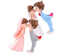 SEWACC Figurines de Couple de Mariés Miniatures 2 Paires pour Décoration DIY Micro-Paysage Accessoires de Gâteau Mariage Décor Romantique Intérieur et Extérieur