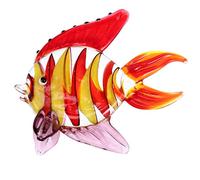 SEWACC Figurines de Verre Figurines Mer Fish Tropical Fish Murano Art Minitures Artisanat Rouge Artisanat Figure Figure pour Le Réservoir de Poisson de Bureau Décorations D' Aquarium
