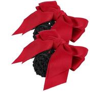 SEWACC Filets à Cheveux Nœud pour Femme 2 Pièces Taille Unique Rouge, Accessoire Coiffure Chignon Professionnel pour Hôtellerie, Infirmières et Service, Résistant et Pratique