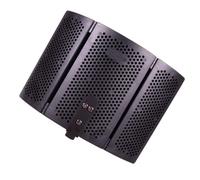 SEWACC Filtre micro pliable en ABS noir avec mousse, Accessoire microphone anti-bruit avec forte adaptabilité, Protection coupe-vent pour studio d'enregistrement et pieds de micro