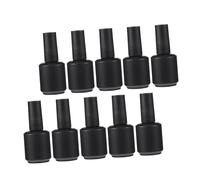 SEWACC Flacons de Vernis à Ongles Vides en Verre 15 Ml 10 Pièces Pinceau Intégré Noir Mat pour Magasin de Manucure et Contenants Cosmétiques, Rechargeables et Adaptés pour Gel à Ongles