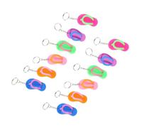 SEWACC Flip-Flops Shaped Keychains 12pcs Rubber Bag Decoration for Backpack or Car Keys, Polished with Random Colors for Family and Friends Couleur Aléatoire