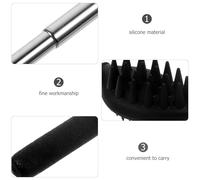 SEWACC Grattoir Dos Télescopique en Silicone Noir Masseur de Dos Portable Anti-Démangeaisons avec Manche Extensible pour Auto-Massage Visage et Corps Outil de Massage Relaxant Pratique