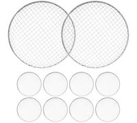 SEWACC Grilles de Barbecue Jetables Rondes 33 CM Lot de 10 Pièces Filet Métallique Résistant pour Cuisson Viande et Légumes pour Barbecue Extérieur et Sorties en Plein Air