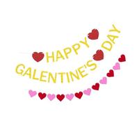 SEWACC Guirlande de Fanions de Cœur en Feutre Paillettes, Ensemble Suspendu Coloré pour Décoration Saint-valentin, Fête de Mariage et Accessoires Photo Festifs