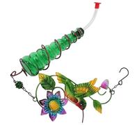 SEWACC Hanging Glass Bird Feeder with Iron Frame Stable Outdoor Water Feeding Tool for Garden Birds and Hummingbirds Decorative Painted Finish