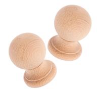 SEWACC Hardwood Wood Ball Post Caps 2pcs Beige, Versatile Application for Staircase Baluster and Indoor Decoration, Elegant Roman Design