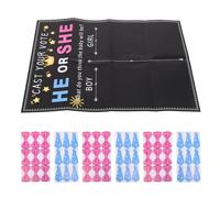 SEWACC Kit de Fournitures de Fête pour Révélation du Bébé, 1 Set Complet Cartes de Vote Garçon Fille, Autocollants Thématiques et Accessoires Photobooth, Décorations Imprimées Haute