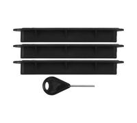 SEWACC Kit de Réparation pour Planche de Surf avec Embase D'aileron Central en PVC Noir, Support D'aileron avec Trou, Vis et Clé, Résistant la Corrosion pour Surf
