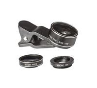 SEWACC Kit Objectifs pour Smartphone Lentille Fish-Eye Super Grand Angle Macro Clip Résistant à Eau Huile Compatible Téléphones Mobiles Noir