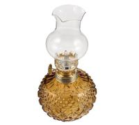 SEWACC Lampe à Pétrole Vintage à Mèche Réglable Lampe à Huile en Verre Teinté Marron Éclairage D’appoint pour Intérieur Veilleuse Cosy