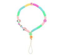 SEWACC Lanière de Téléphone Décorative Perles Perte Chaîne Alphabet Pâte Polymère Souple Accessoire Mobile Polyvalent pour Smartphones et Clés