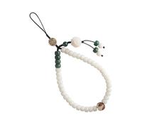 SEWACC Lanière Téléphone Jade Blanc Corde Détachable pour Téléphone Portable et Accessoires Bracelet Poignet Élégant Chinois Feng Shui Bureau et Voyage