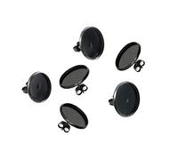 SEWACC Lot de 10 Bases d'oreilles Rondes en Acier Inoxydable Noir 8 Mm, Accessoires pour Fabrication De Bijoux DIY, Fourniture De Boucles d'oreilles avec Bouchons, Création Artisanale