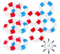 SEWACC Lot de 10 bouées de sauvetage en forme de micro paysage, mini bouée de natation nautique pour maison de poupée, décoration en résine sur le thème de la plage pour la maison et les fêtes