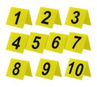 SEWACC Lot de 10 Marqueurs Numériques en Acrylique Jaune Double Face 55 X 63 CM pour Numéros de Table de Restaurant Marqueurs de Scène de Crime Réutilisables Multifonctions Panneaux