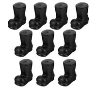 SEWACC Lot de 10 Mini Bottes de Père Noël, Petits Modèles de Bottes de Père Noël, Chaussures de GNOME Noires pour Bricolage, Décorations de Noël, Noir 2