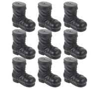 SEWACC Lot de 10 Mini Bottes de Père Noël, Petits Modèles de Bottes de Père Noël, Chaussures de GNOME Noires pour Bricolage, Décorations de Noël, Noir 1