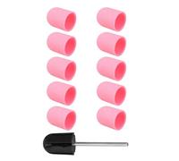 SEWACC Lot de 10 Set de Set de Capuchons de Ponçage Rose 180 pour Manucure, Plastique Facile à Utiliser, Nettoie Ongles, Accessoires pour Polisseuse Ongle
