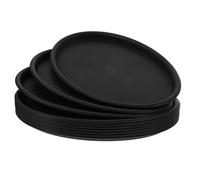 SEWACC Lot de 10 Soucoupes Ovales Noires pour Pot de Fleurs 23 CM Plateau Profond en Plastique Étanche Récupérateur D’Eau pour Plantes en Pot Intérieur et Jardin