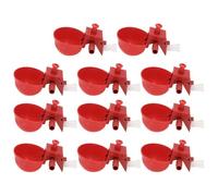 SEWACC Lot de 12 Abreuvoirs pour Cailles et Pigeons Distributeurs d'eau Réglables en Plastique Rouge Petits Abreuvoirs Portables pour Élevage Avicole Accessoires Pratiques pour