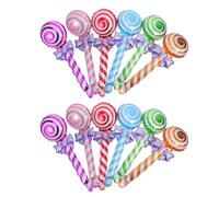 SEWACC Lot de 12 Ballons Aluminium Forme Sucette Ronde 45 Cm Couleurs Vives Décorations Anniversaire Mariage Carnaval Fête Photobooth Accessoires Photo Thème Bonbons