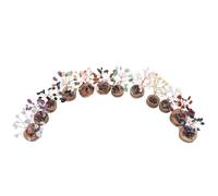 SEWACC Lot de 12 Mini Arbres à Argenté en Cristal Style Bonsaï Décorations Intérieures pour Bureau et Maison Ornements Amulette sans Entretien Centre de Table Attractif pour