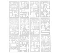 SEWACC Lot de 12 Pochoirs de Peinture Creux Saint-Valentin Modèles de Dessin d'Amour DIY Pochoirs de Peinture Festifs Réutilisables pour Décoration et Projets d'Art Créatifs