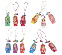 SEWACC Lot de 12 Porte-Clés Poupées Gigognes Dragonne Courte Colorée Cordon pour Téléphone Portable et Clés Accessoire Léger et Pratique pour Garçon et Filles et Couleur Aléatoire