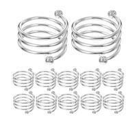SEWACC Lot de 12 Ronds de Serviette en Acier à Ressort Argenté Porte-Serviettes Décoratifs pour Serviettes en Tissu Adaptés aux Repas de Mariage Noël et Restaurants