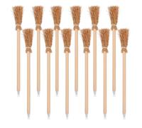 SEWACC Lot de 12 stylos à bille en forme de balai pour Halloween : stylo à bille en forme de balai sur le thème du sorcier pour Halloween, papeterie amusante pour écrire, décoration de fête de