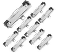 SEWACC Lot de 15 Pinces à Ressort en Métal 10 CM Poignée Caoutchouc Clips de Presse-Papiers à Profil Bas Matériel de Bureau Pratique pour Fixation Documents et Menus Usage Scolaire et