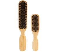 SEWACC Lot de 2 Brosses à Barbe pour Homme - Brosse à Cou et Visage en Poils Naturels - Taille Grosse et Petite - Kit Entretien Barbe Professionnel pour Salon, Barbier et Usage